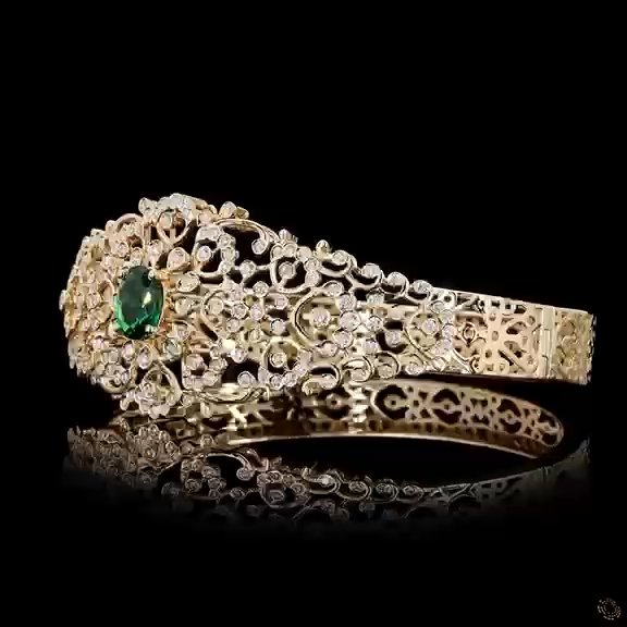 Emerald Diamond Bangle 2