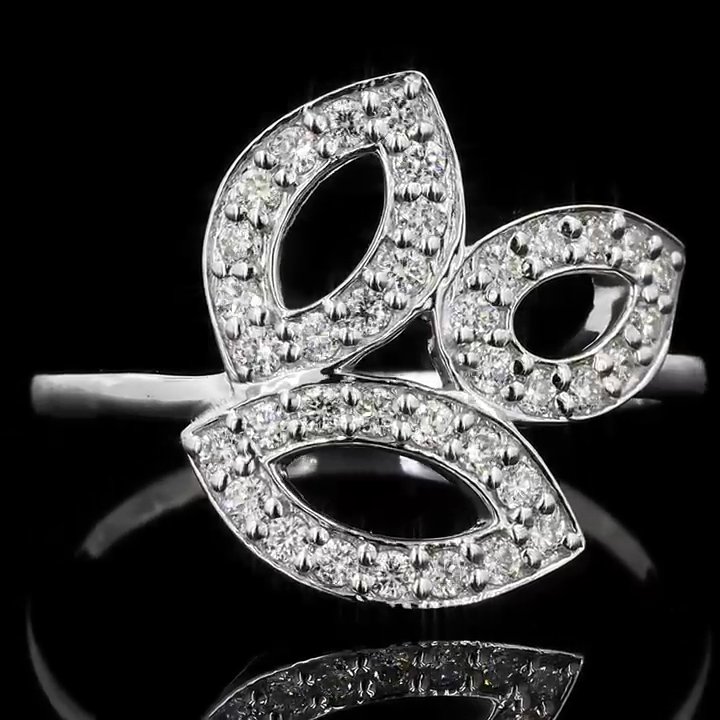 Triple Leaf Diamond Ring