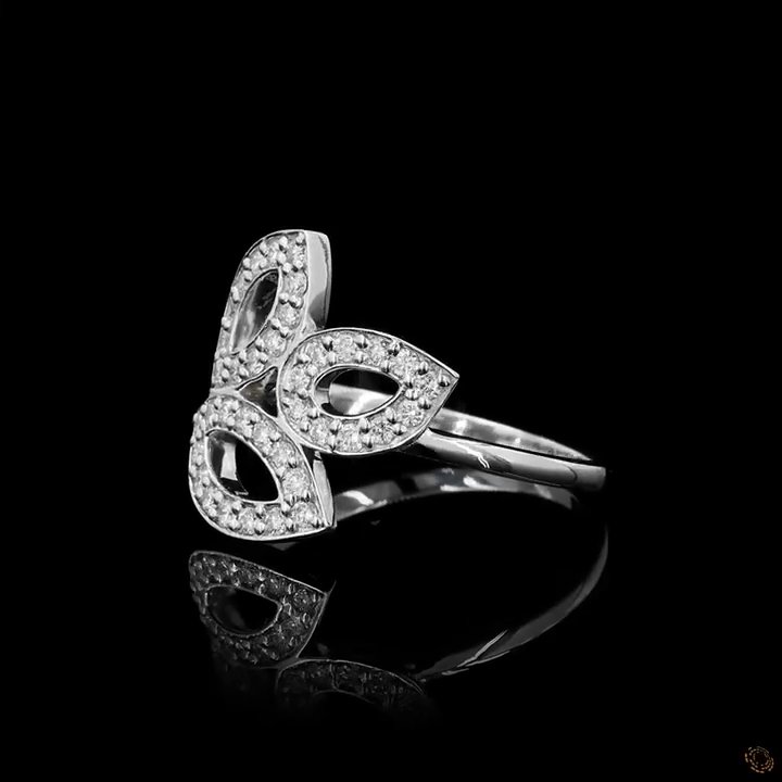 Triple Leaf Diamond Ring 2