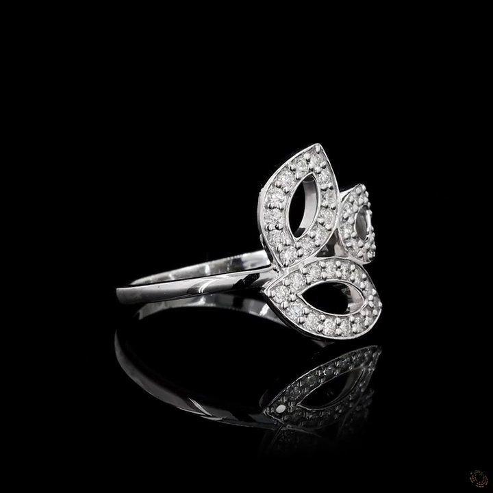 Triple Leaf Diamond Ring 3