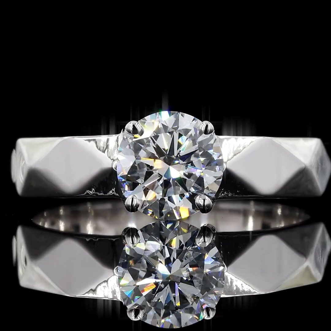 Geometric Solitaire Ring