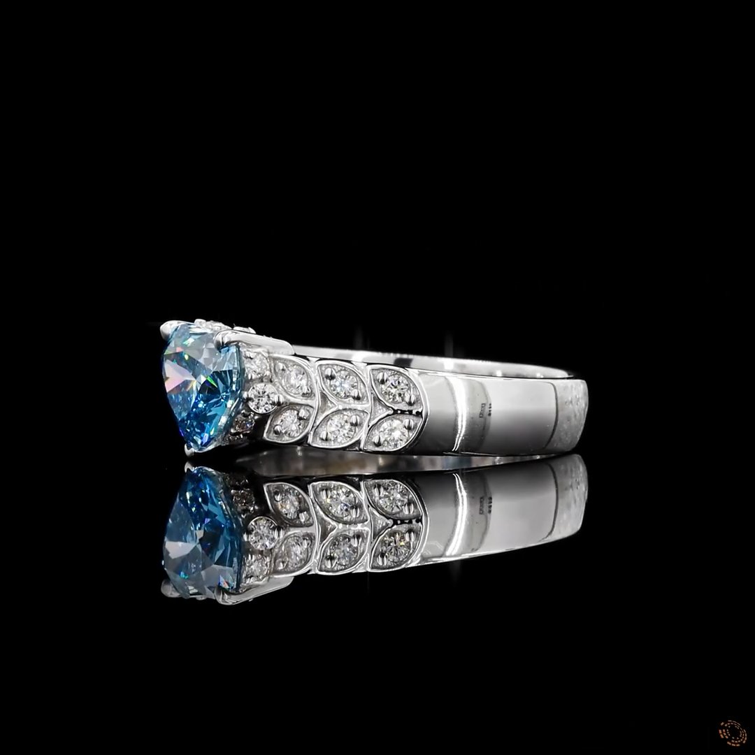 Blue Topaz Heart Ring 2
