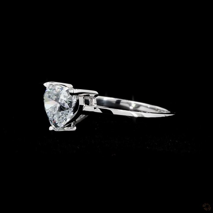Heart Solitaire Diamond Ring 2