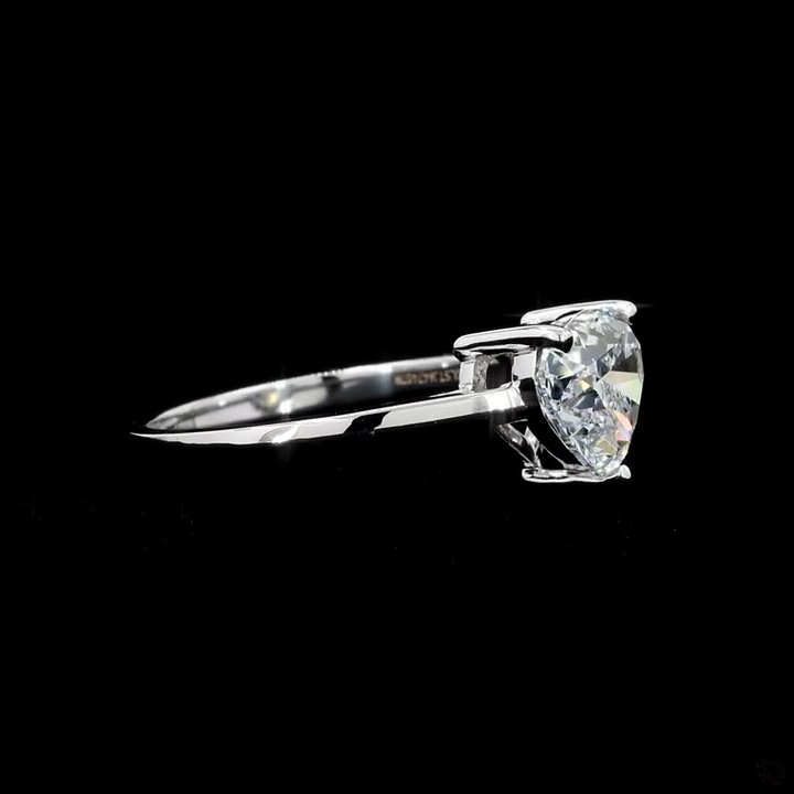 Heart Solitaire Diamond Ring 3