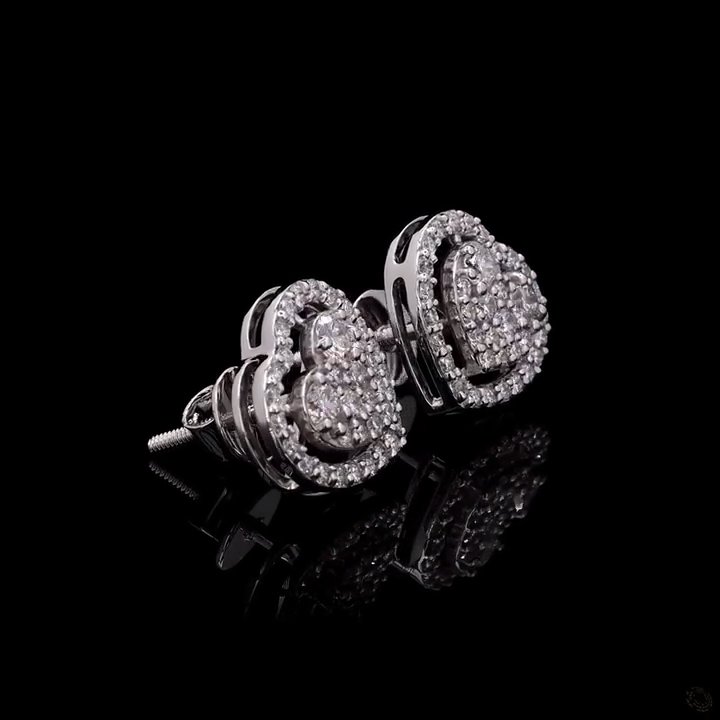 Heart Diamond Stud Earrings 3