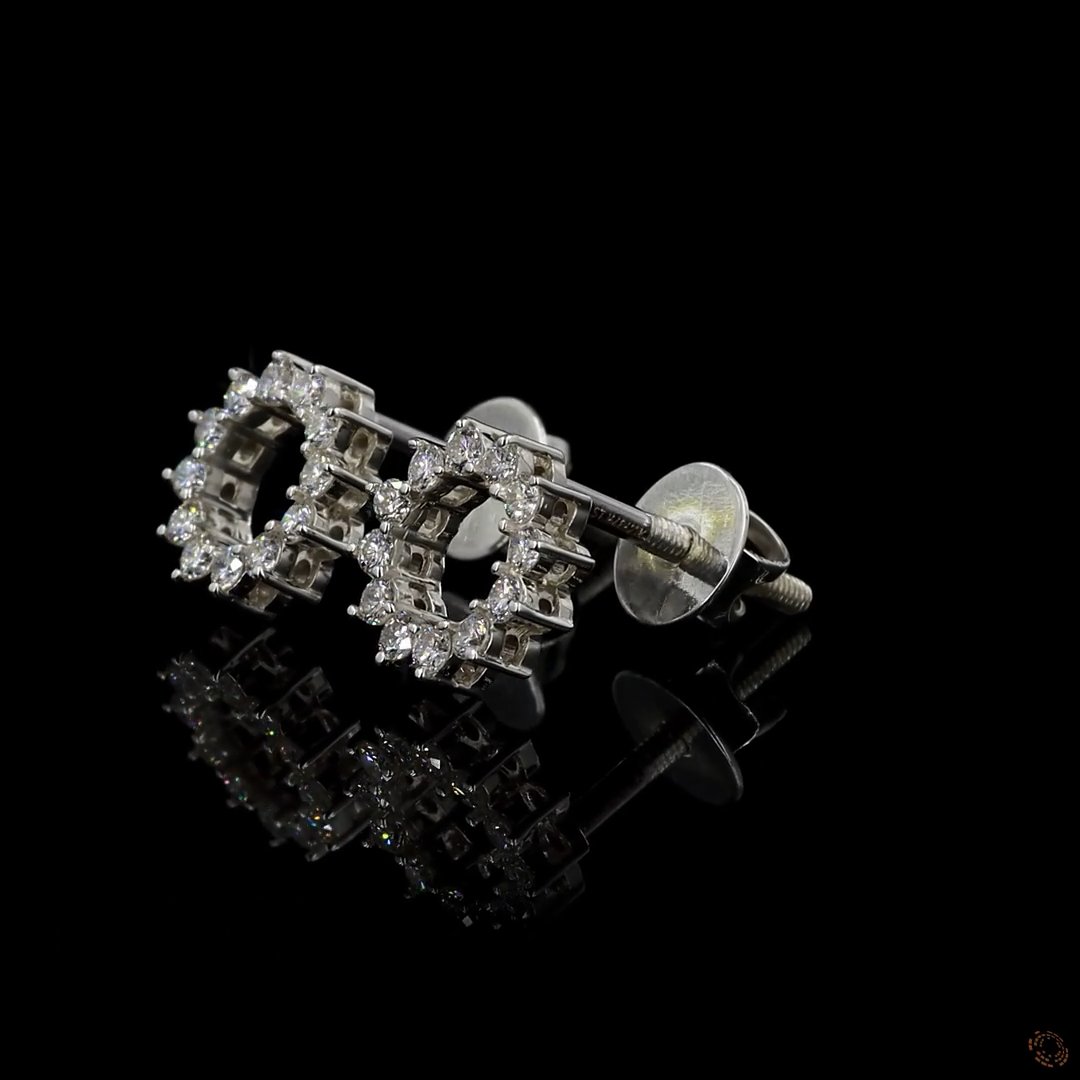 Circle Diamond Stud Earrings 2