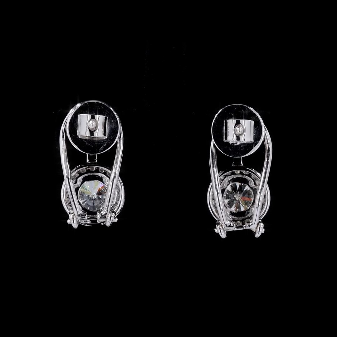 Round Halo Drop Earrings 4