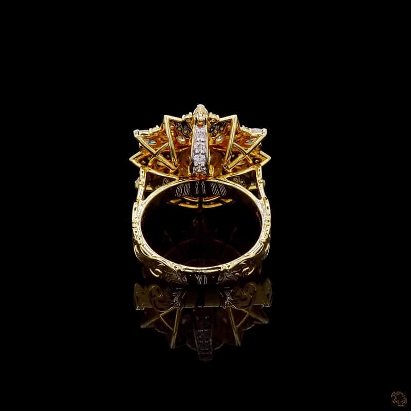 Floral Sunburst Diamond Ring 4