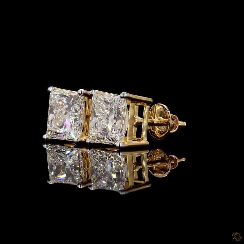 Princess Solitaire Stud Earrings 3