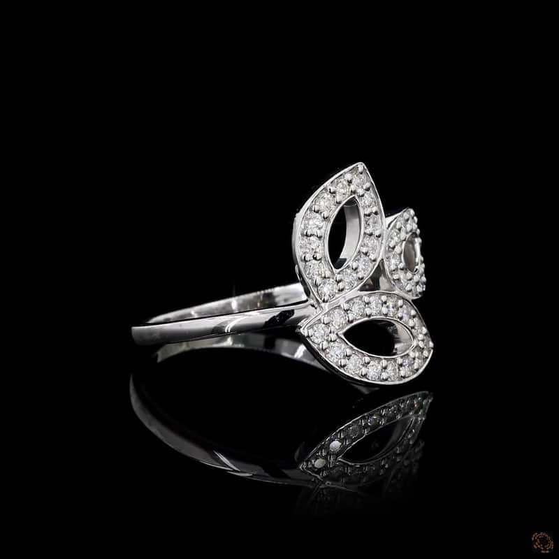Triple Leaf Diamond Ring 2