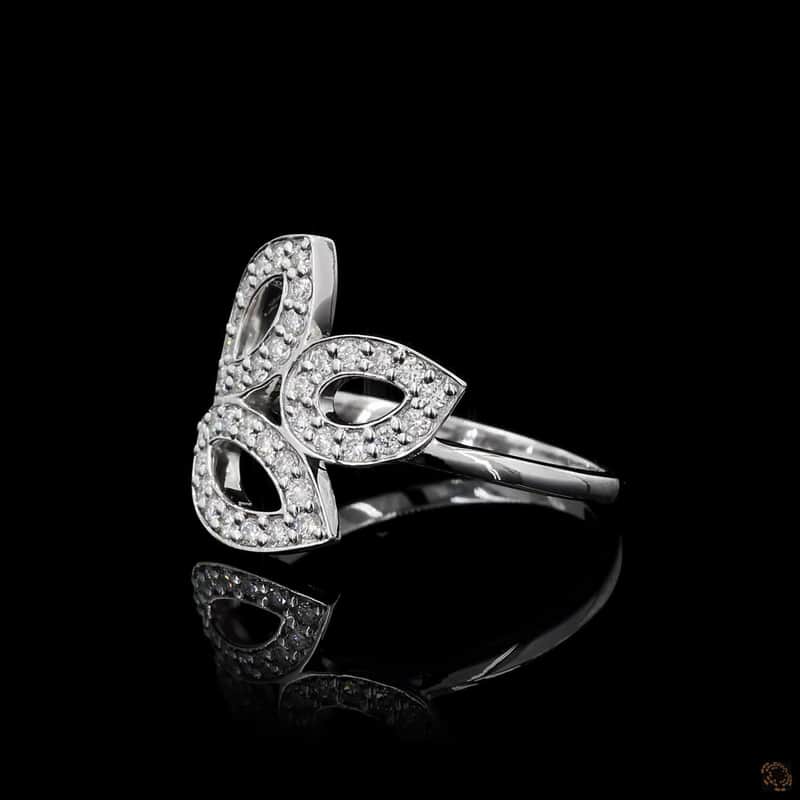 Triple Leaf Diamond Ring 3