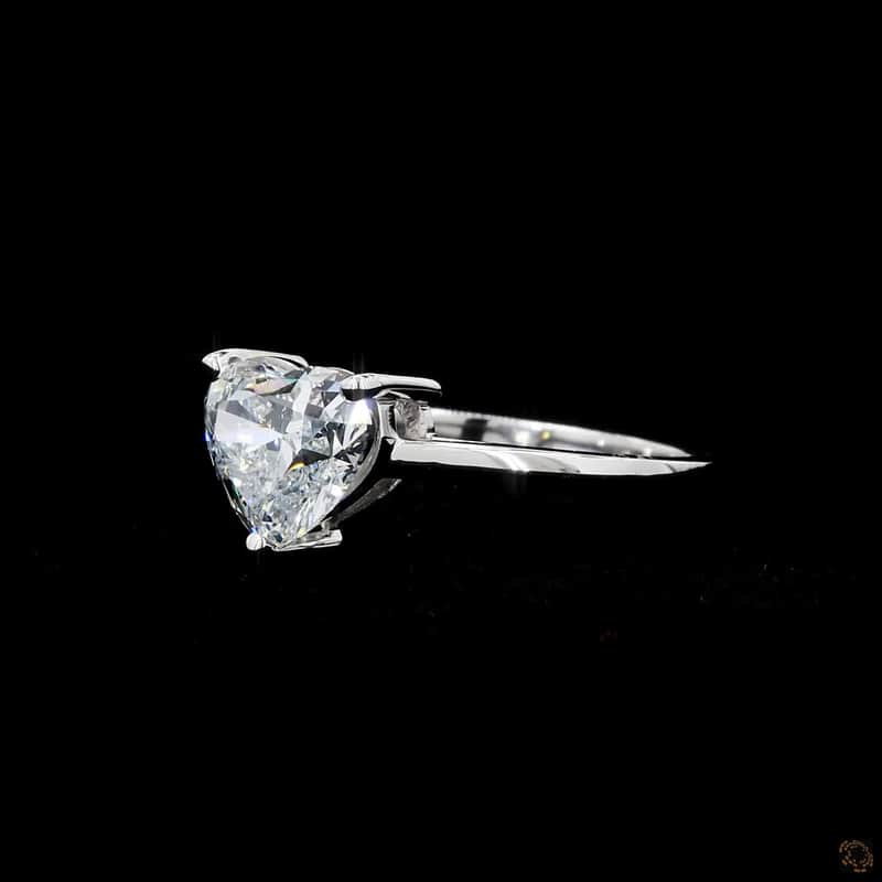 Heart Solitaire Diamond Ring 3