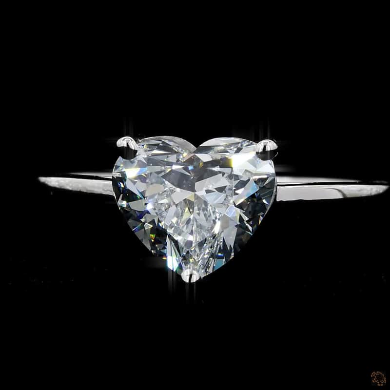 Heart Solitaire Diamond Ring 5