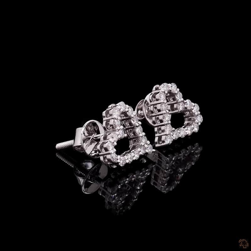 Open Heart Stud Earrings 2