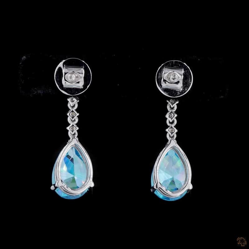 Floral Pear Blue Drop Earrings 5