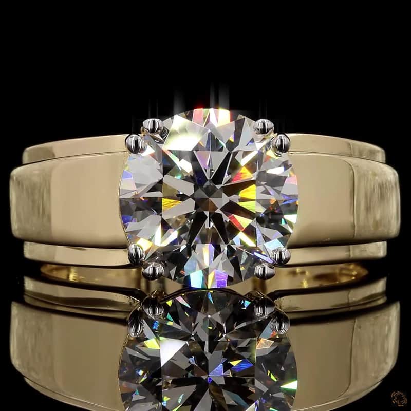 Wide Band Solitaire Ring 2