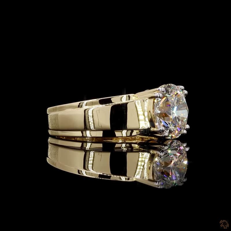 Wide Band Solitaire Ring 3