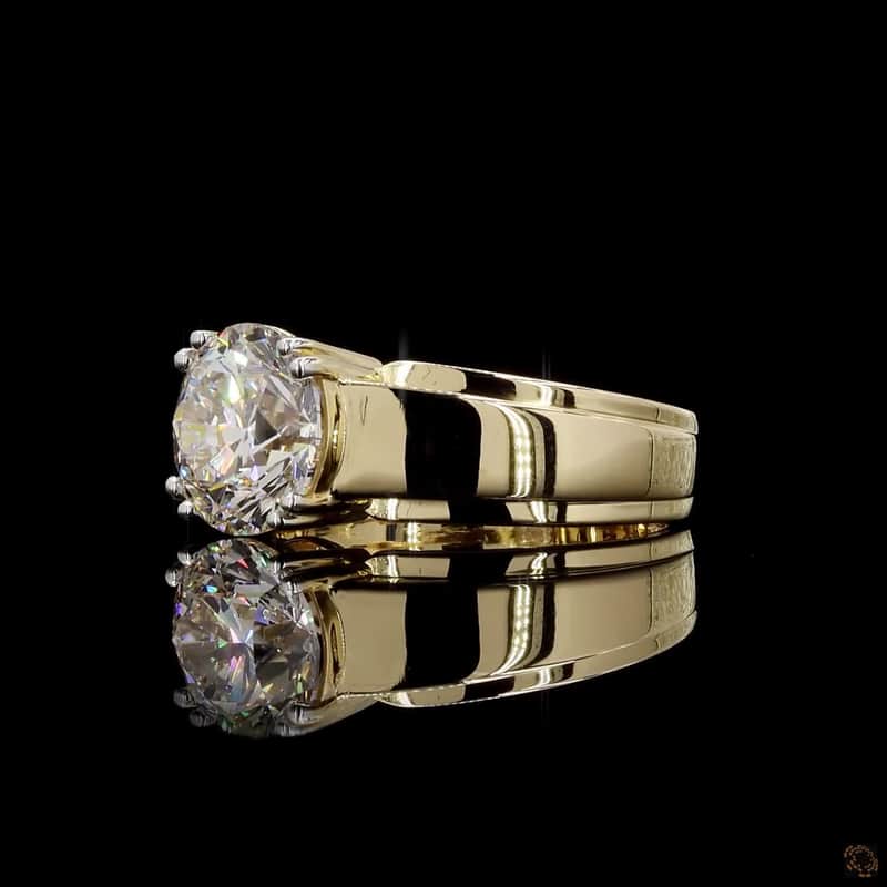 Wide Band Solitaire Ring 4