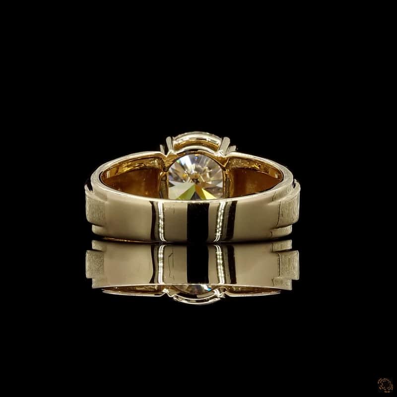 Wide Band Solitaire Ring 5