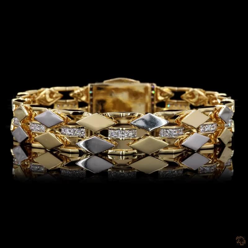 Two-Tone Lozenge Link Bracelet 2