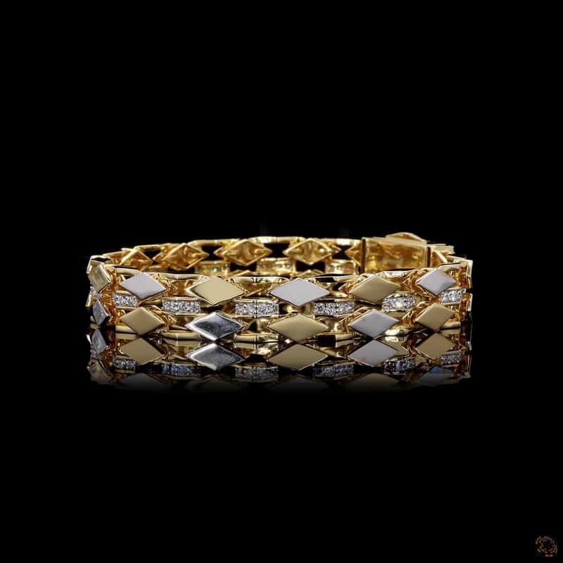 Two-Tone Lozenge Link Bracelet 4