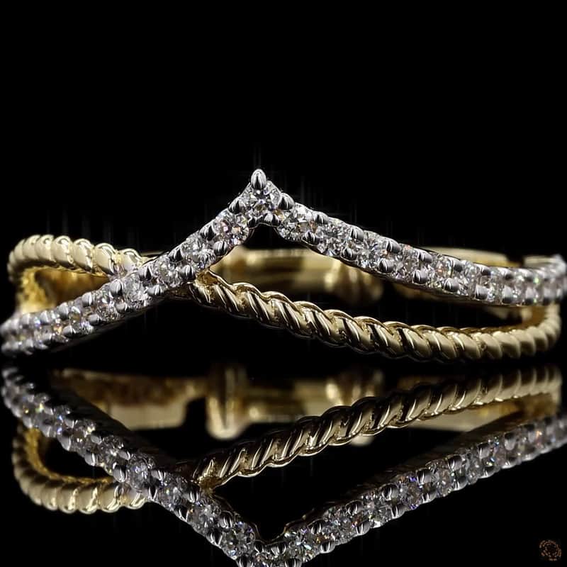 Chevron Rope Crossover Ring 6