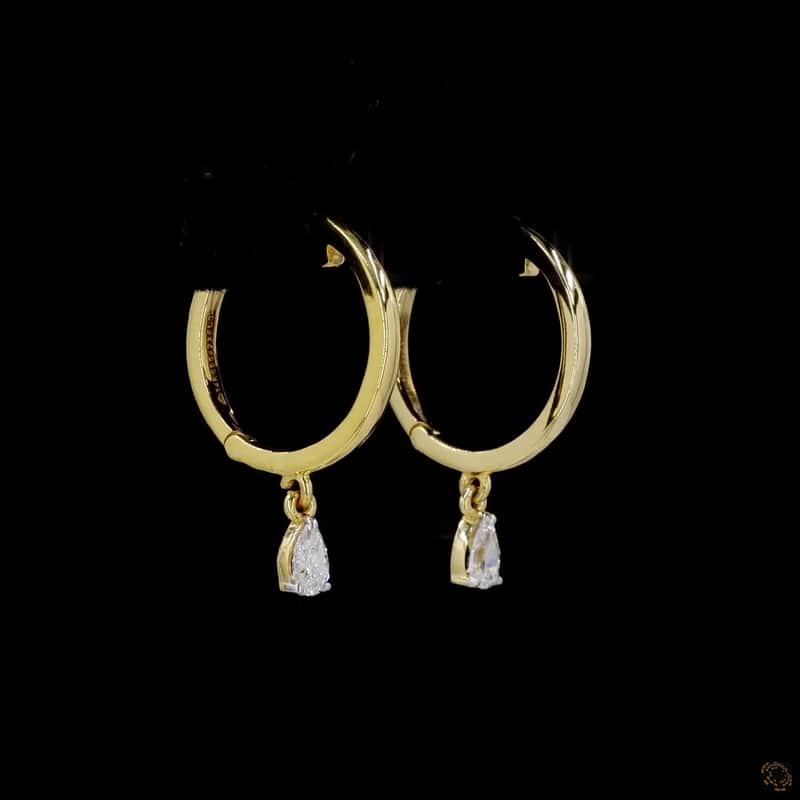 Pear Drop Hoop Earrings 2