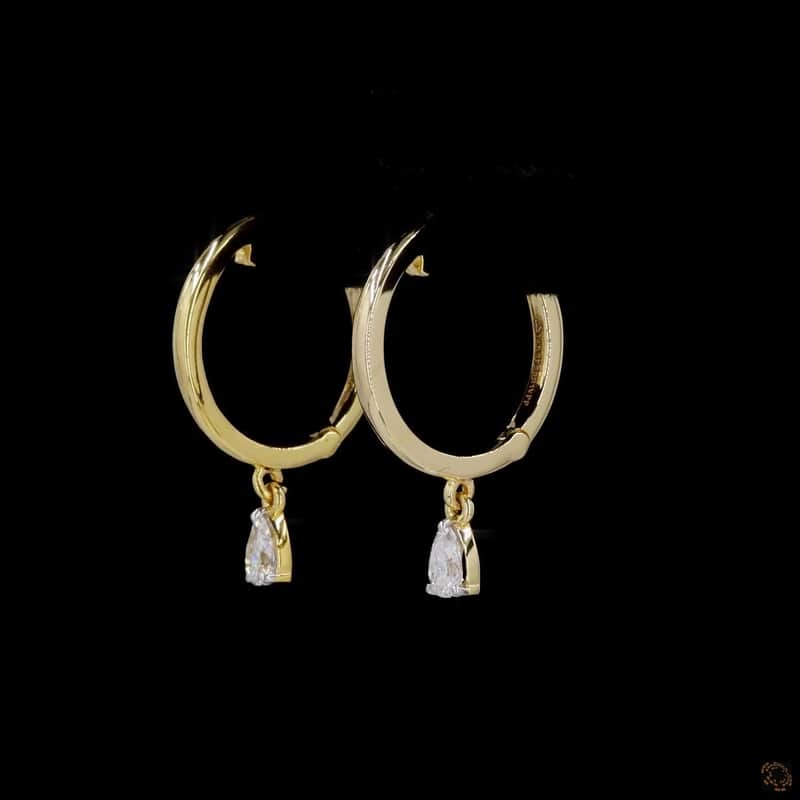 Pear Drop Hoop Earrings 3