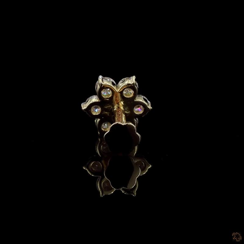 Ruby Diamond Flower Nose Pin 5
