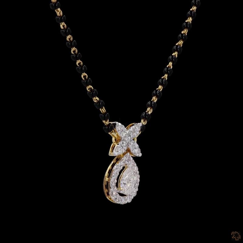 Floral Pear Halo Mangalsutra 2