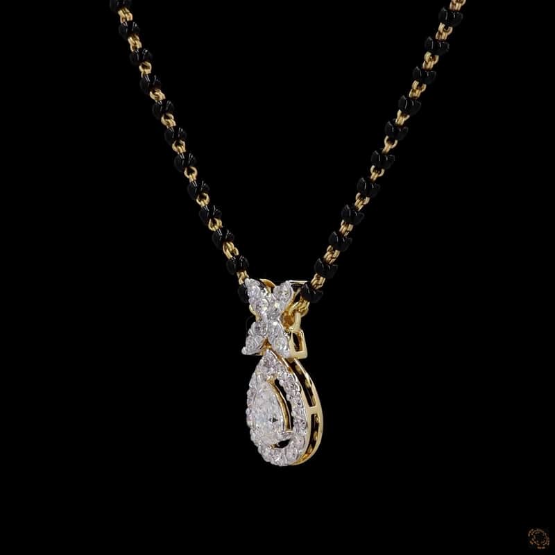 Floral Pear Halo Mangalsutra 3