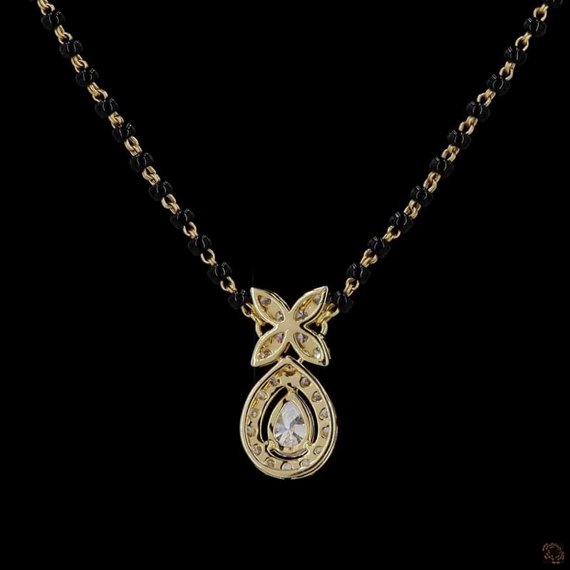 Floral Pear Halo Mangalsutra 4