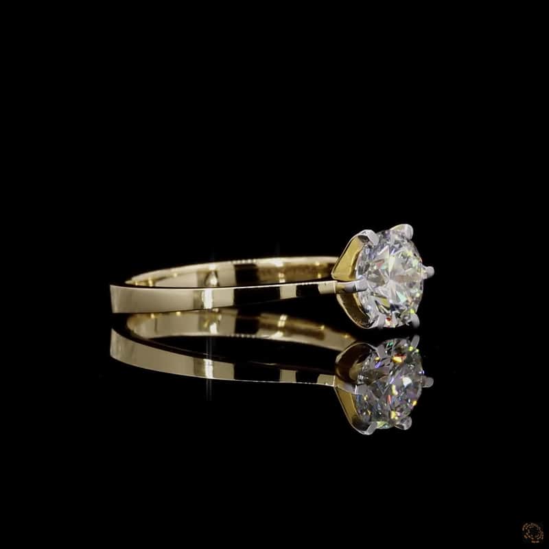 Two-Tone Round Solitaire Ring 2