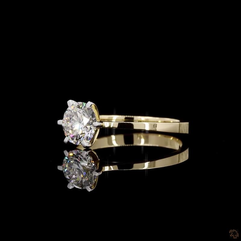 Two-Tone Round Solitaire Ring 3
