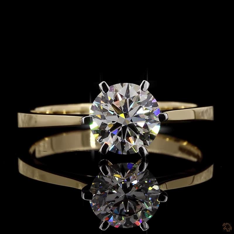 Two-Tone Round Solitaire Ring 5