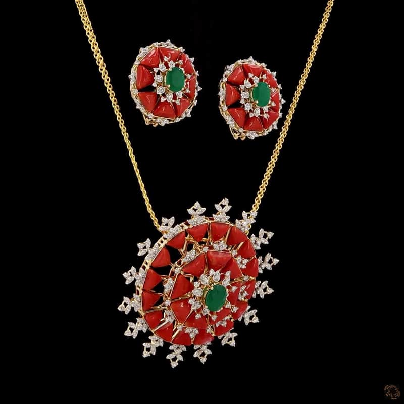 Emerald Coral Sunburst Set 2