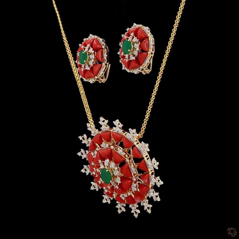 Emerald Coral Sunburst Set 3