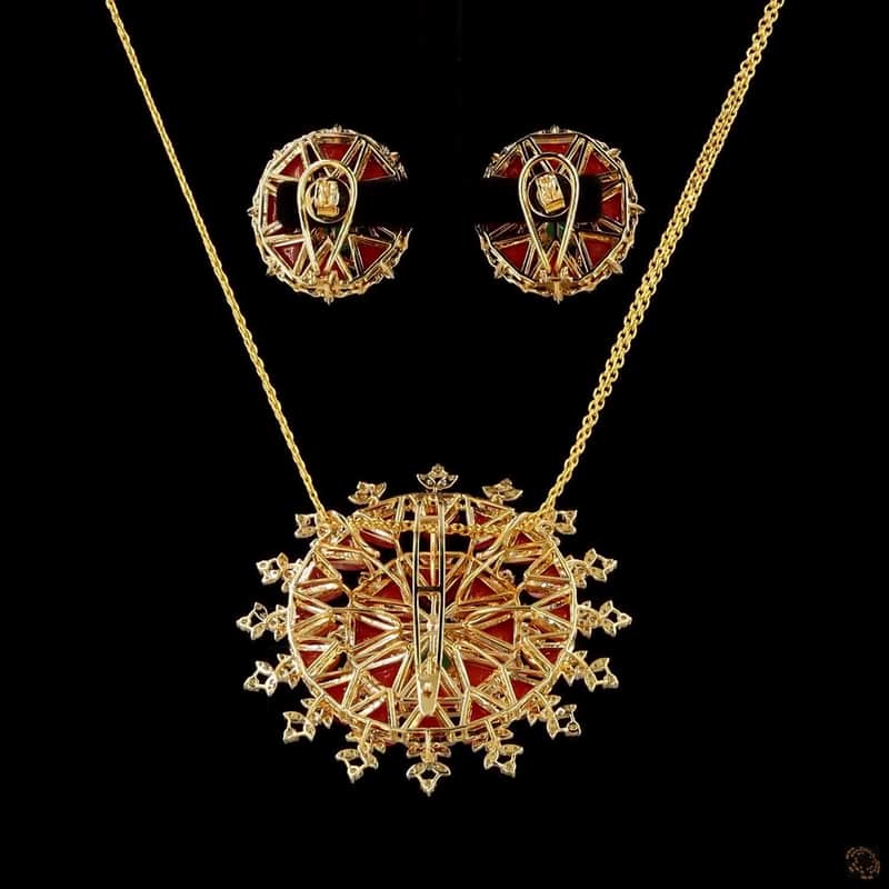 Emerald Coral Sunburst Set 4