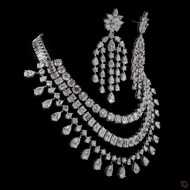 Triple Row Diamond Fringe Set 2