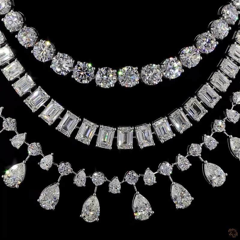 Triple Row Diamond Fringe Set 3