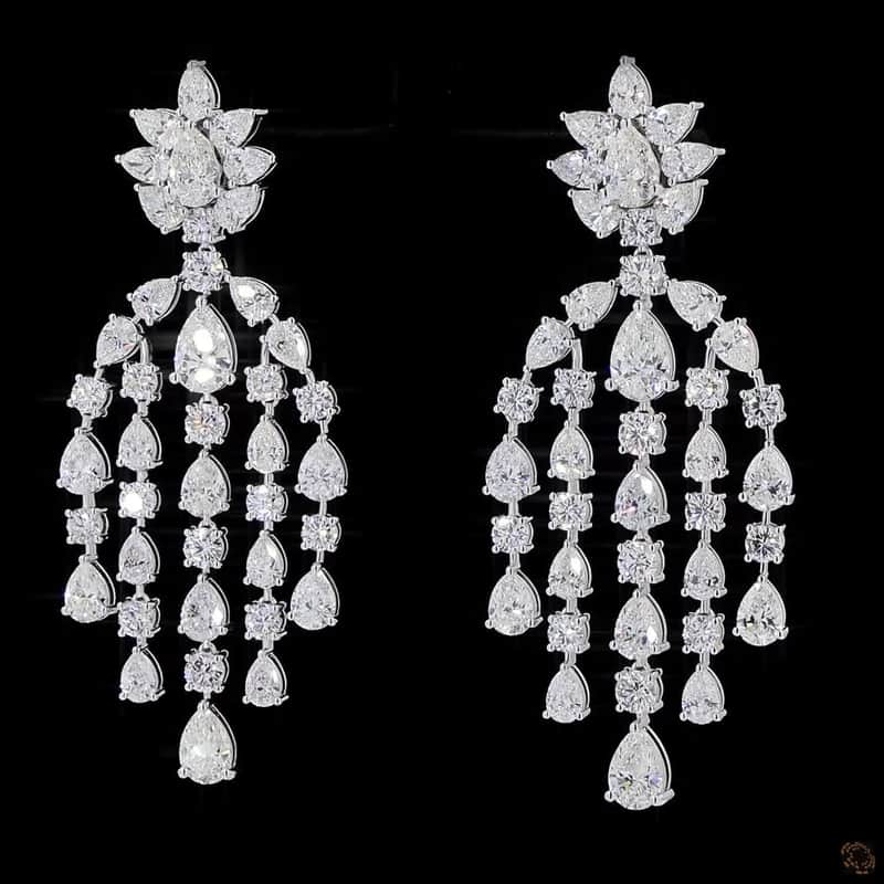 Triple Row Diamond Fringe Set 4