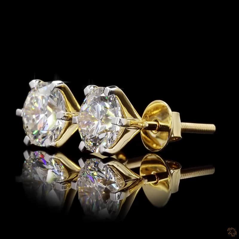 Round Solitaire Stud Earrings 3