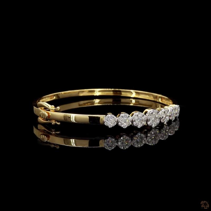 Floral Cluster Hinged Bangle 2