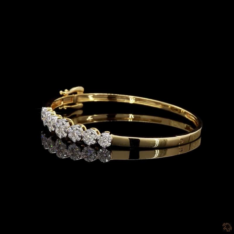 Floral Cluster Hinged Bangle 3