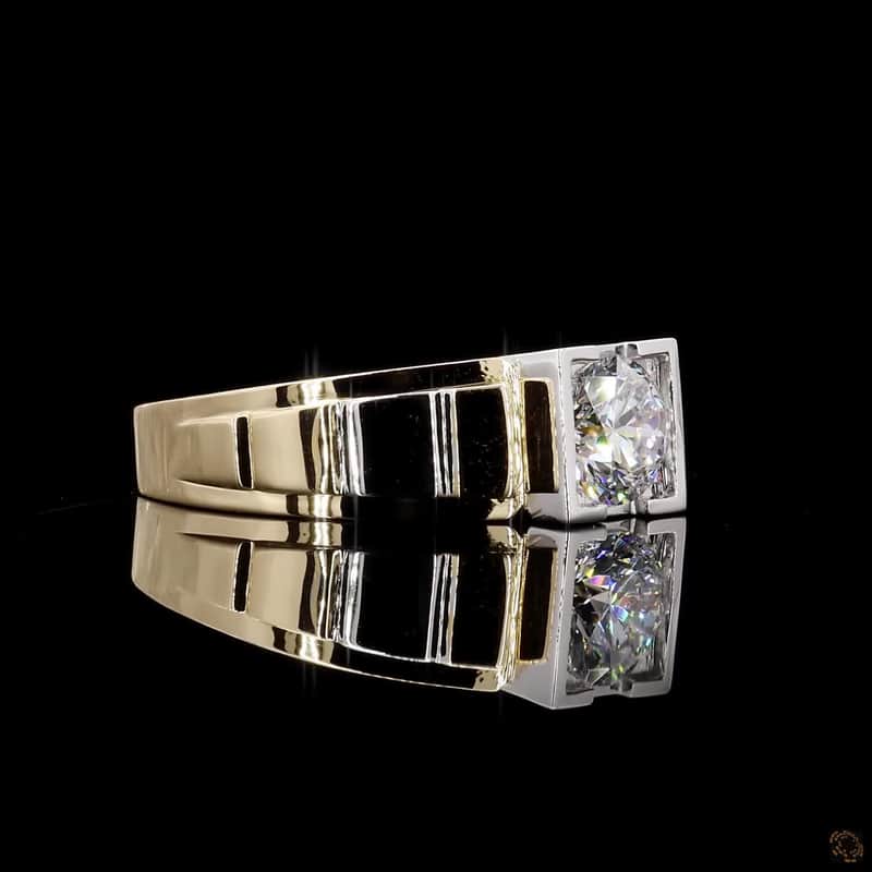 Two-Tone Geometric Solitaire Ring 2