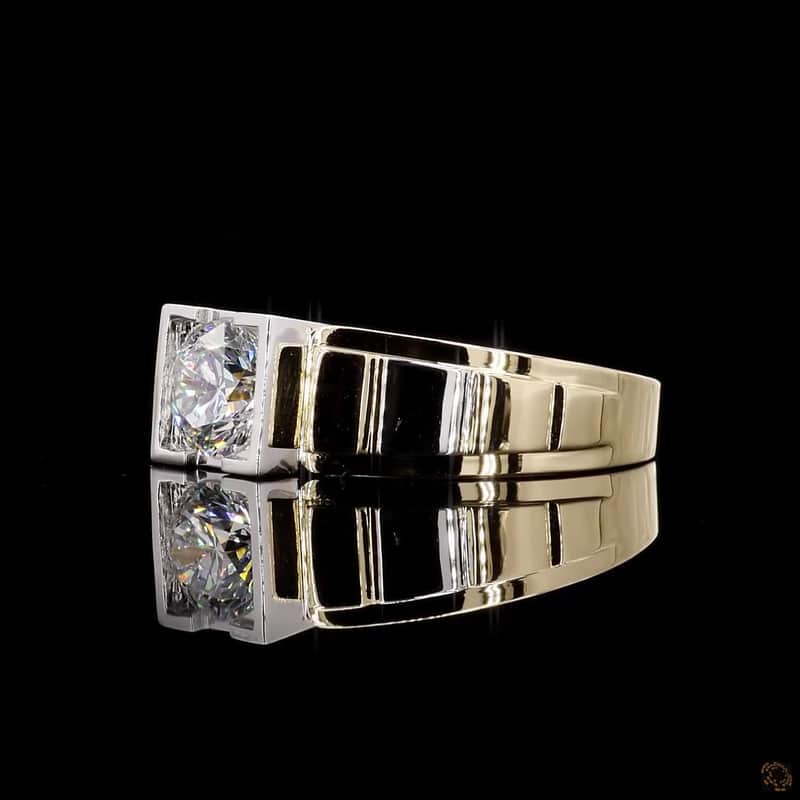 Two-Tone Geometric Solitaire Ring 3