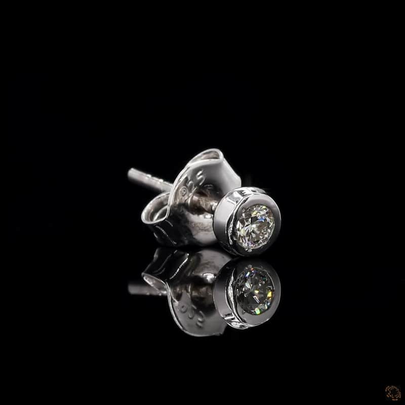 Bezel Solitaire Stud Earrings 2