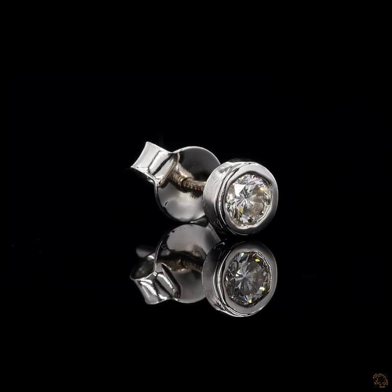 Bezel Solitaire Stud Earrings 2