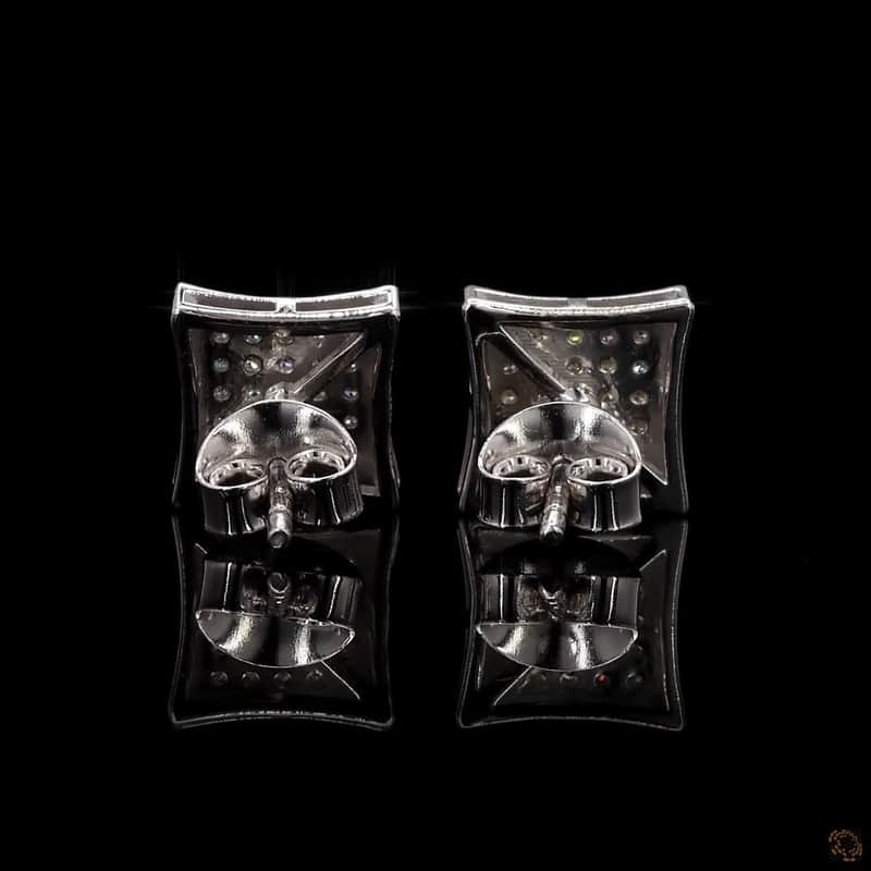 Concave Square Pavé Stud Earrings 4