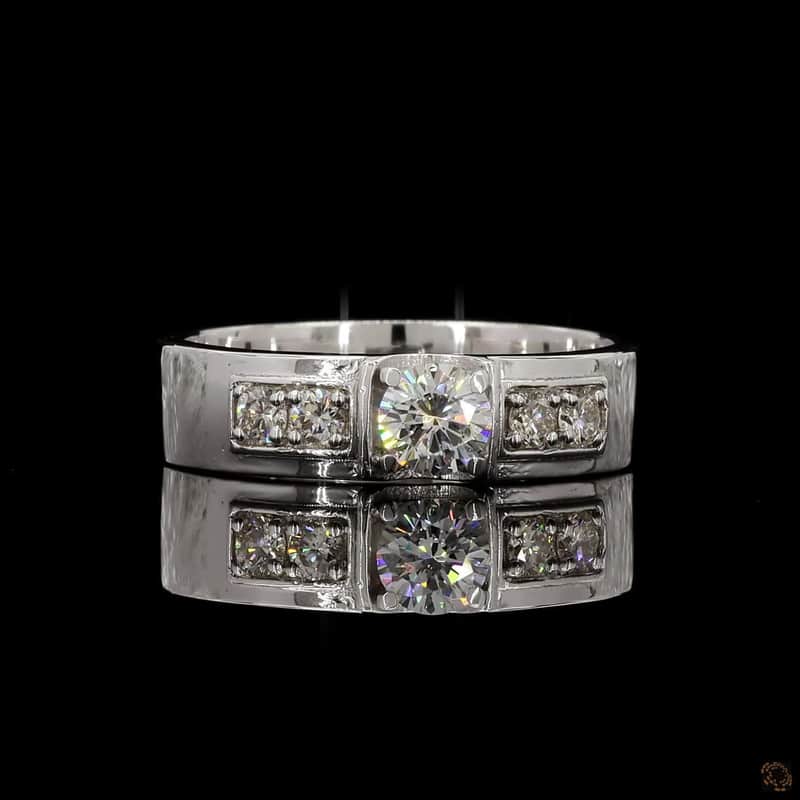 Wide Band Solitaire Ring 2